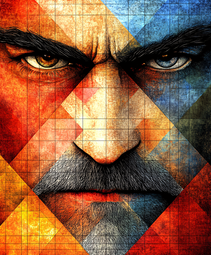Intense Gaze Geometric Portrait
