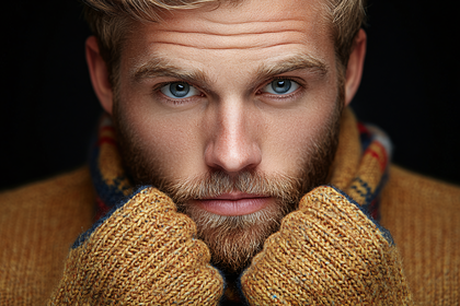 Intense Gaze Of A Blond Man