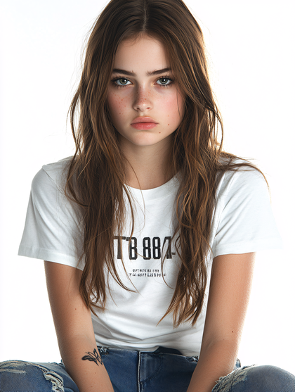 Intense Gaze Of A Young Woman