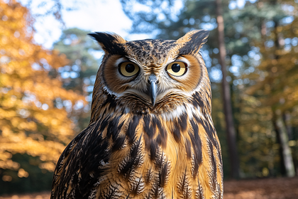 Intense Gaze Owl Portrait