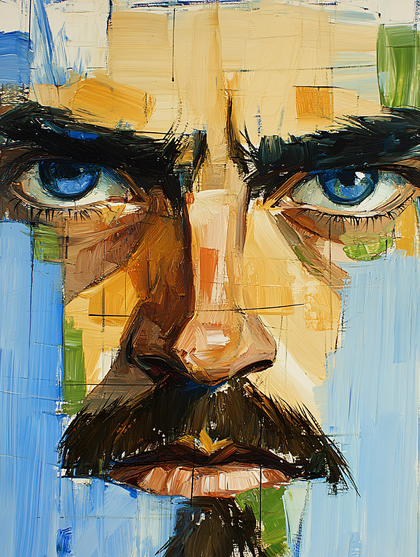 Intense Gaze Portrait Painting