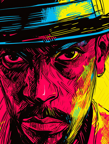 Intense Gaze Portrait with Hat