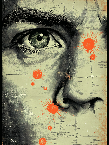 Intense Gaze with Abstract Overlay
