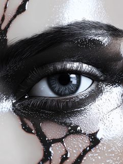 Intense Gaze With Dripping Darkness