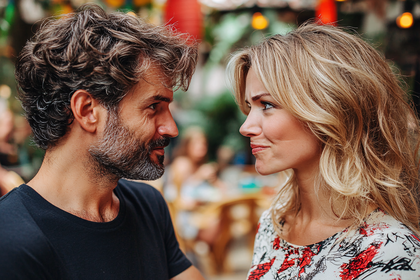 Intense Stare Between a Couple