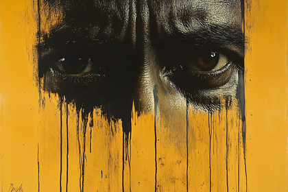 Intense Stare in Black Paint