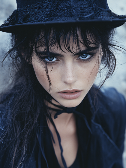 Intense Stare Woman In Hat
