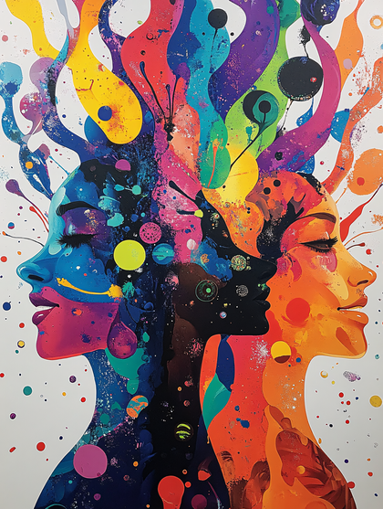 Interconnected Psyche in Vivid Hues