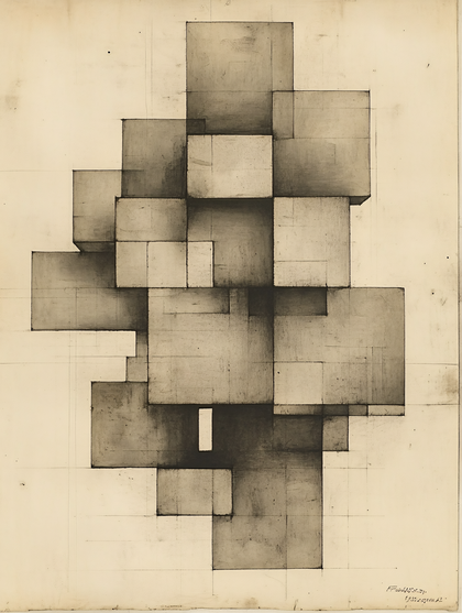 Interlocking Cubes Drawing