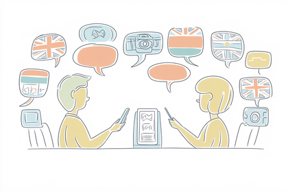 Free Download Global Communication Illustration with Flags and Devices