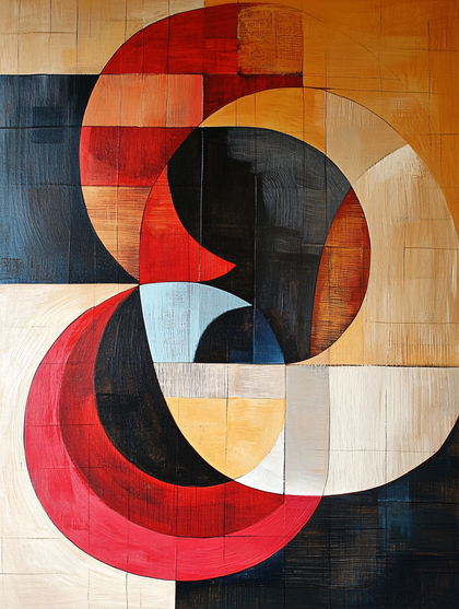 Free Download Abstract Painting with Intersecting Circles and Geometric ...