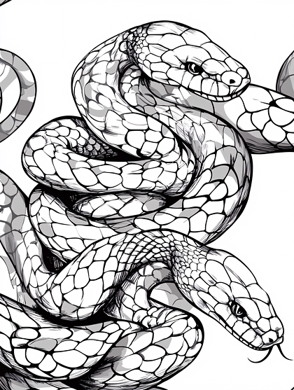 Intertwined Snakes Illustration