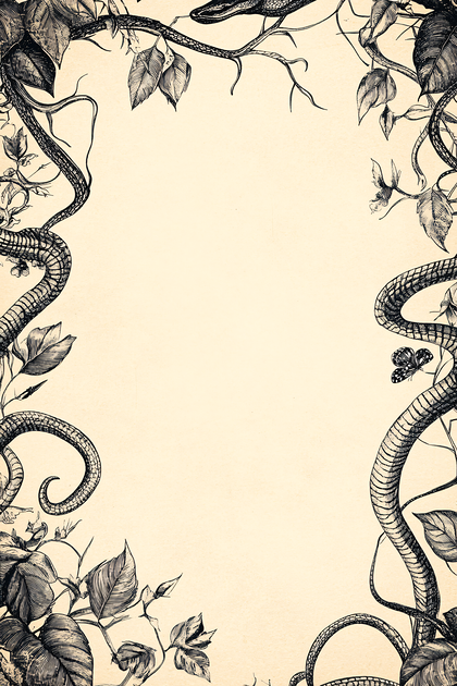 Intricate Botanical Snake Border