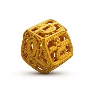 golden ornate cube