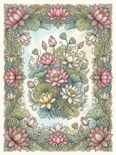 Lotus Flower Border