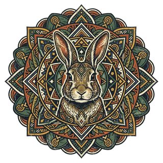 mandala rabbit portrait