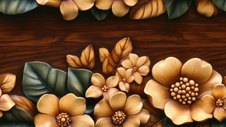 wood carved flowers