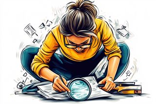 Investigative Researcher Examining Documents