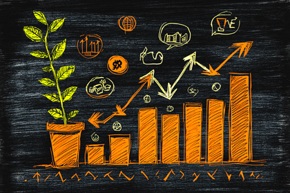 Investment Growth on Chalkboard