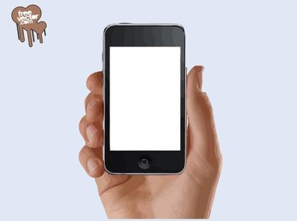 iPhone Holding Hand Free Vector