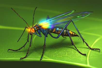 Iridescent Insect On Leaf