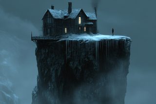 Isolated House On Cliff