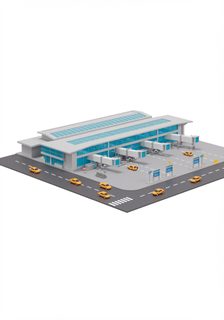 isometric airport terminal