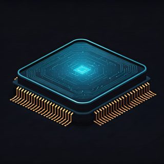 glowing digital processor