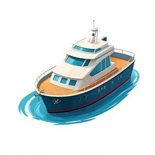 Cartoon Luxury Yacht