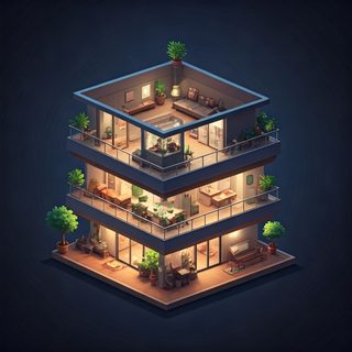 isometric building model