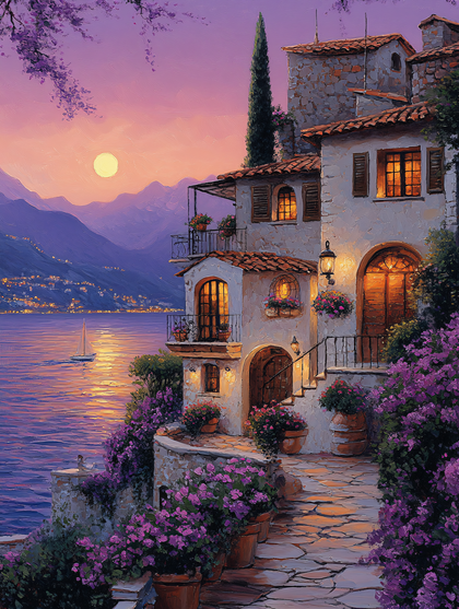 Italian Coastal Village at Twilight