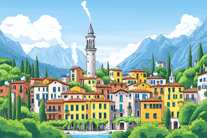 Italian Town on Hillside