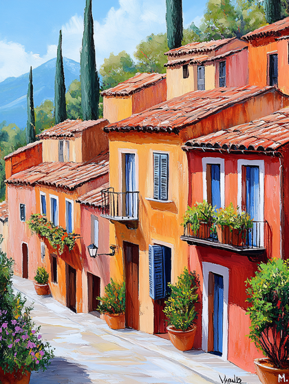 Italian Village Street Scene