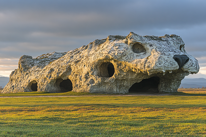 Jaguar Head Cave Sculpture