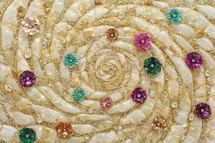 Jewel Spiral with Gemstone Flowers