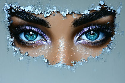 Jeweled Eyes with Silver Frame