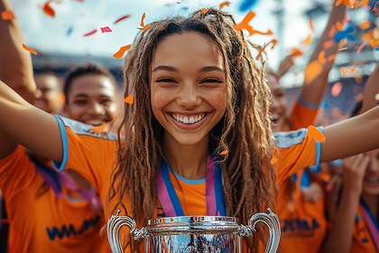 Joyful Athlete Champion Celebration