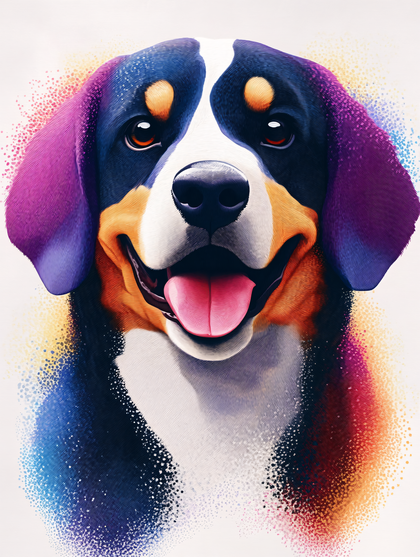 Joyful Bernese Mountain Dog Portrait