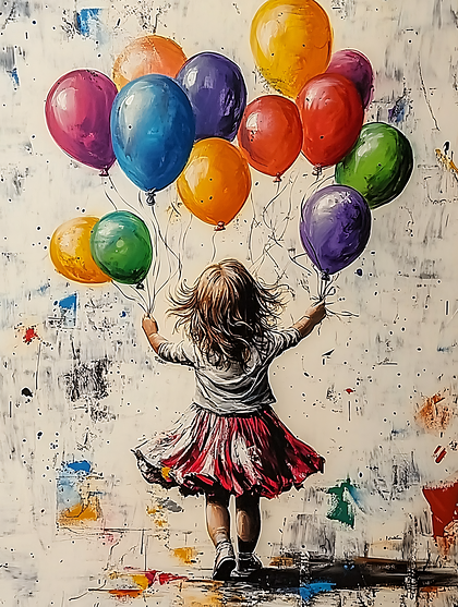 Joyful Child With Balloons