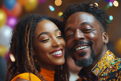 Joyful Couple at Party