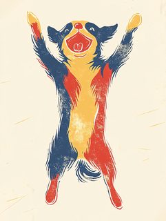 Joyful Dog Reaching Up