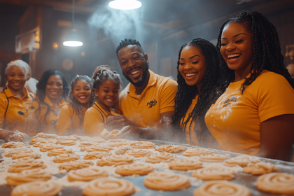 Joyful Family Baking Cookies