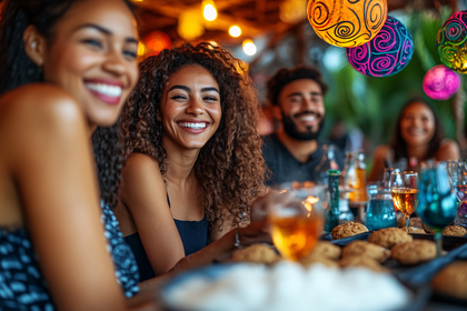 Joyful Gathering at Festive Table