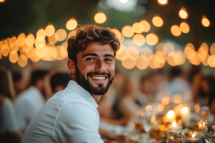 Joyful Man at Festive Celebration