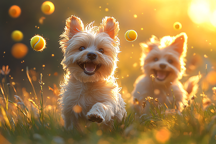 Joyful Puppies Playing