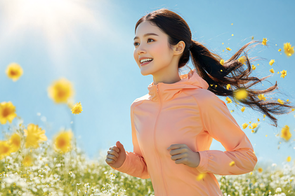 Joyful Run Through a Flower Field