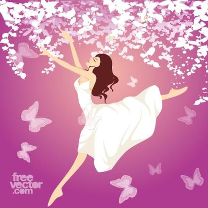 Jumping Girl Free Vector