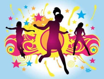 Jumping Party Girl Free Vector