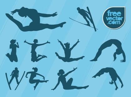 Jumping People Free Vector