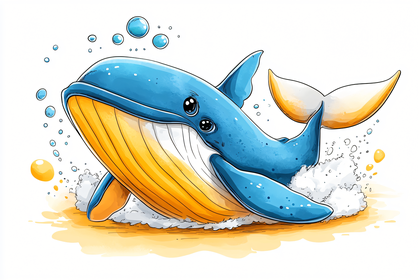 Jumping Whale Illustration